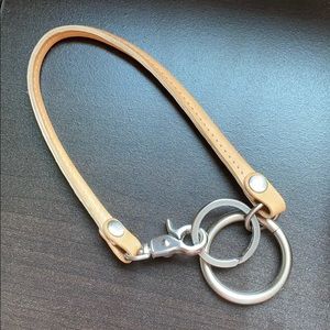 Blonde Leather Silver KeyChain